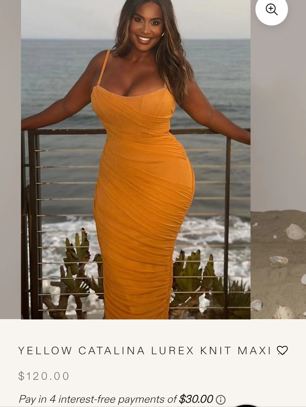 JLUXlabel Dress M - Catalina Lurex Knit Maxi Dress - Yellow - Picture 2 of 5